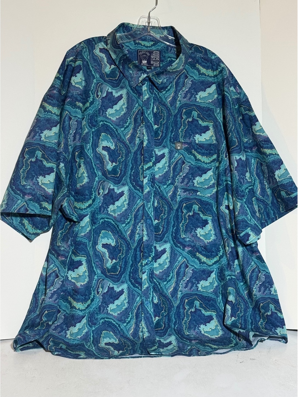 Project Good 4XL Abstract marble Blue/Multicolor Short Sleeve